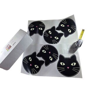 Black Cat Glow-In-The-Dark Vinyl Wall Decals By Tempaper six Pieces halloween